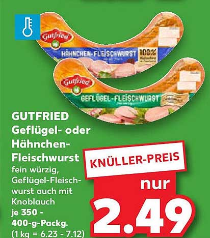 GUTFRIED Geflügel- oder Hähnchen-Fleischwurst