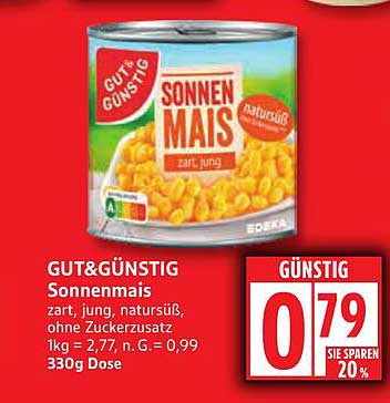 GUT&GÜNSTIG Sonnenmais 330g Dose