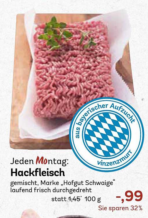 Hackfleisch gemischt, Marke „Hofgut Schwaige“