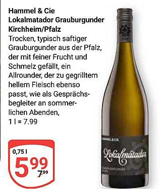 Hammel & Cie Lokalmatatdor Grauburgunder Kirchheim/Pfalz