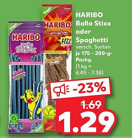 HARIBO Balla Stixx oder Spaghetti - Verschiedene Sorten 175 - 200 g Packungen
