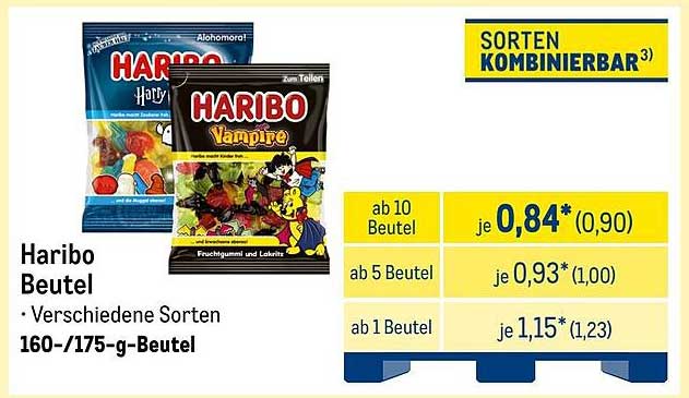 Haribo Beutel - Verschiedene Sorten 160-/175-g-Beutel