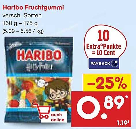Haribo Fruchtgummi - Verschiedene Sorten 160 g - 175 g