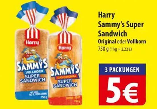 Harry Sammy's Super Sandwich - Original oder Vollkorn (750 g)