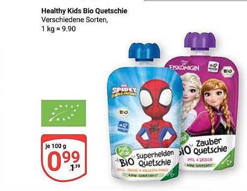 Healthy Kids Bio Quetschie, verschiedene Sorten
