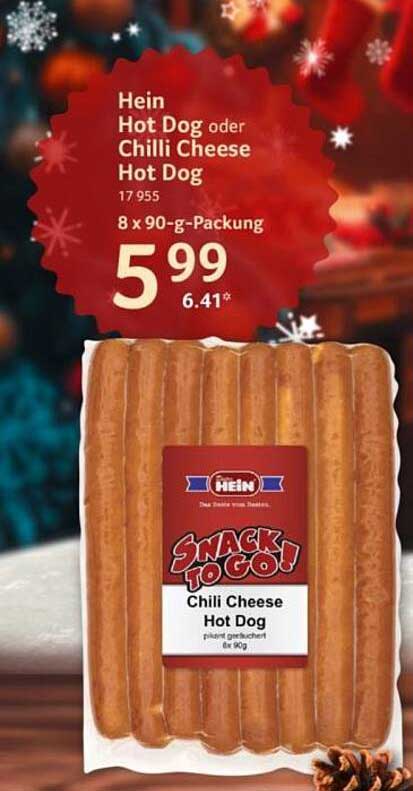 Hein Hot Dog oder Chilli Cheese Hot Dog 8 x 90-g-Packung