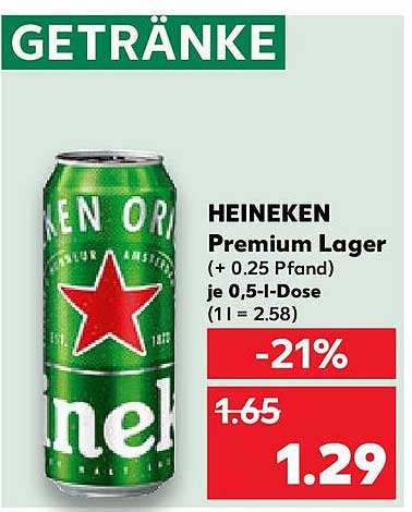 HEINEKEN Premium Lager 0,5 l Dose