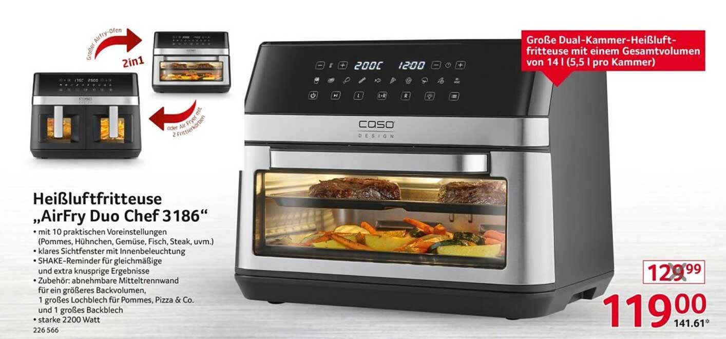 Heißluftfritteuse „AirFry Duo Chef 3186“