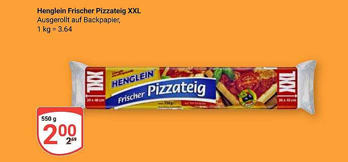 Henglein Frischer Pizzateig XXL