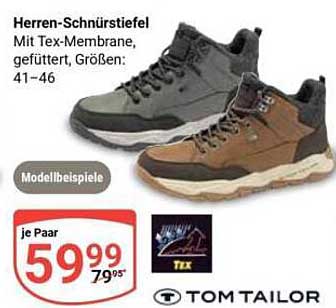 Herren-Schnürstiefel mit Tex-Membrane von Tom Tailor
