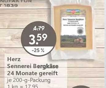 Herz Sennerie-Bergkäse 24 Monate gereift - jetzt nur 3,59€