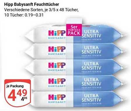 Hipp Babysanft Feuchttücher 5er Vorteilspack