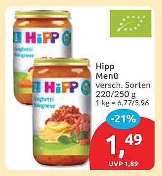 Hipp Menü verschiedene Sorten 220/250 g