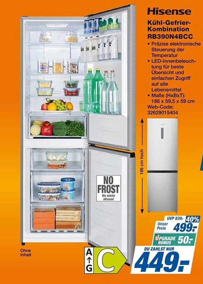 Hisense Kühl-Gefrier-Kombination RB390N4BCC