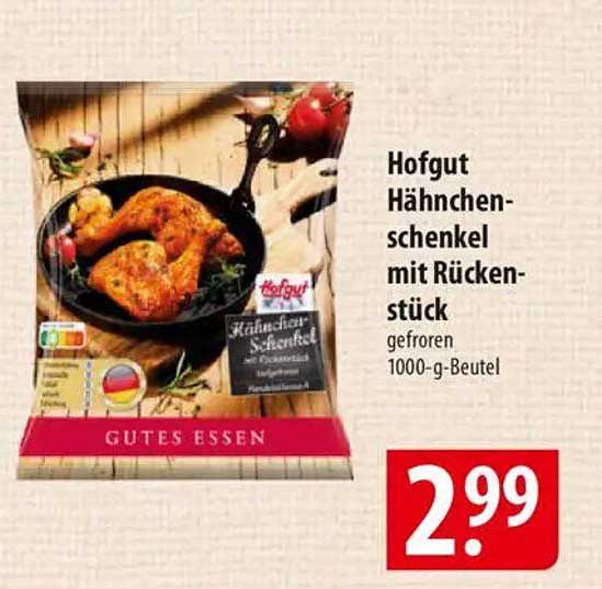 Hofgut Hähnchenschenkel mit Rückenstück gefroren - 1000-g-Beutel