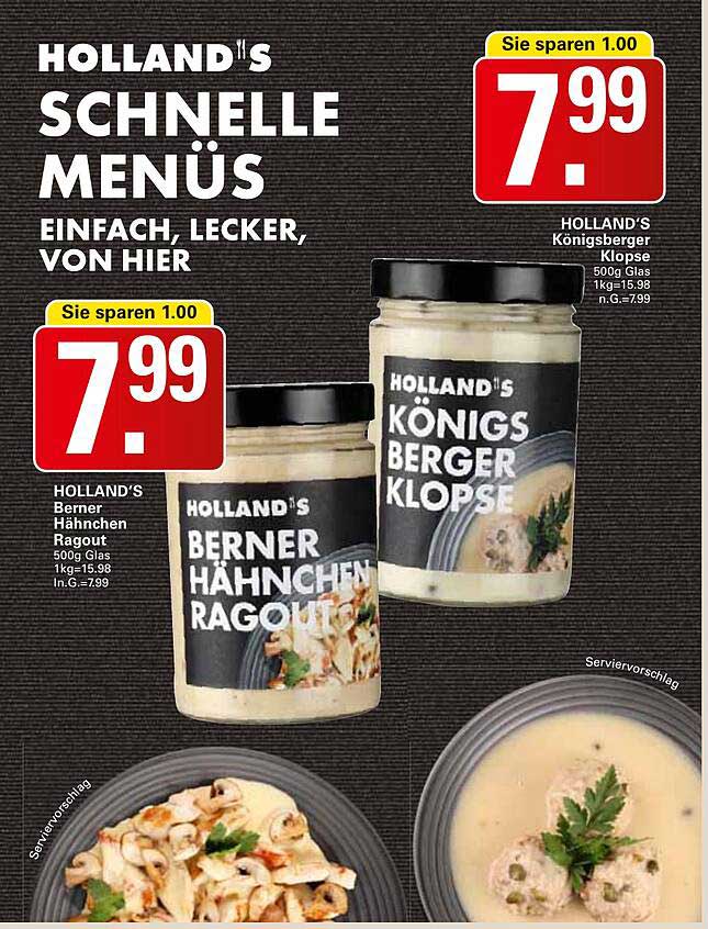 HOLLAND'S Berner Hähnchen Ragout 500g Glas