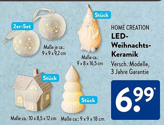 HOME CREATION LED-Weihnachts-Keramik
