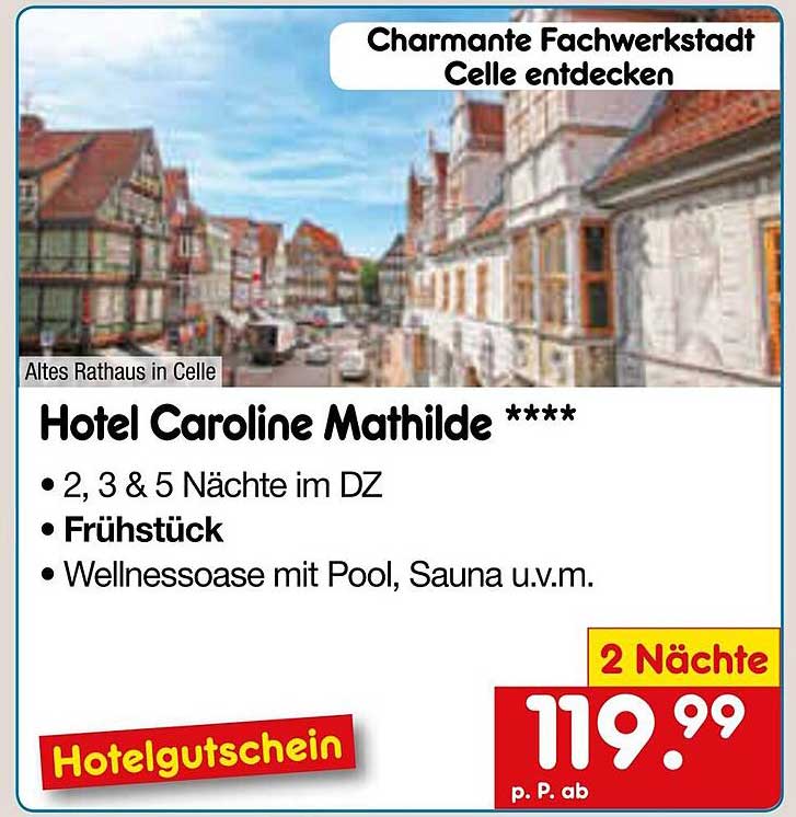Hotel Caroline Mathilde **** – 2, 3 & 5 Nächte im DZ mit Frühstück