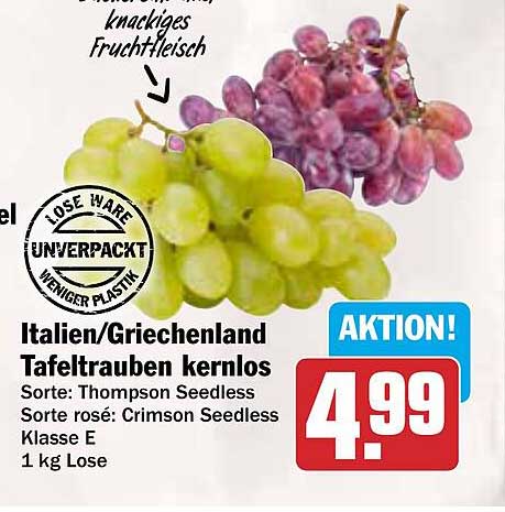 Italien/Griechenland Tafeltrauben kernlos - Aktion!