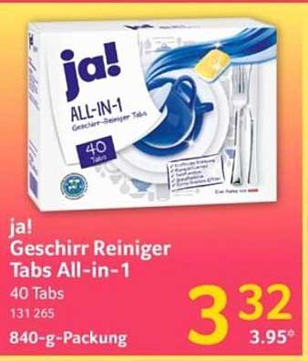 ja! Geschirr Reiniger Tabs All-in-1 - 40 Tabs
