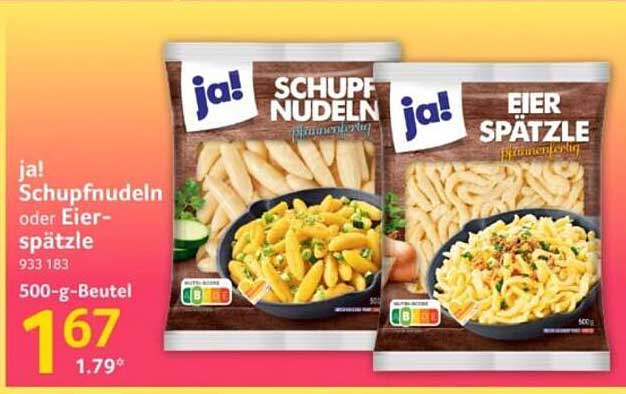 ja! Schupfnudeln oder Eier-Spätzle 500-g-Beutel