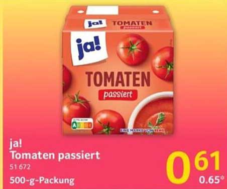 ja! Tomaten passiert 500-g-Packung