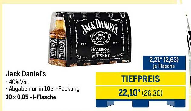 Jack Daniel's - Old No. 7 Tennessee Whiskey, 10 x 0,05 L
