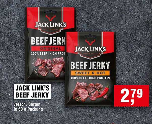 JACK LINK’S BEEF JERKY - Verschiedene Sorten je 60 g Packung
