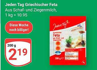 Jeden Tag Griechischer Feta 200 g für nur 2,19 €