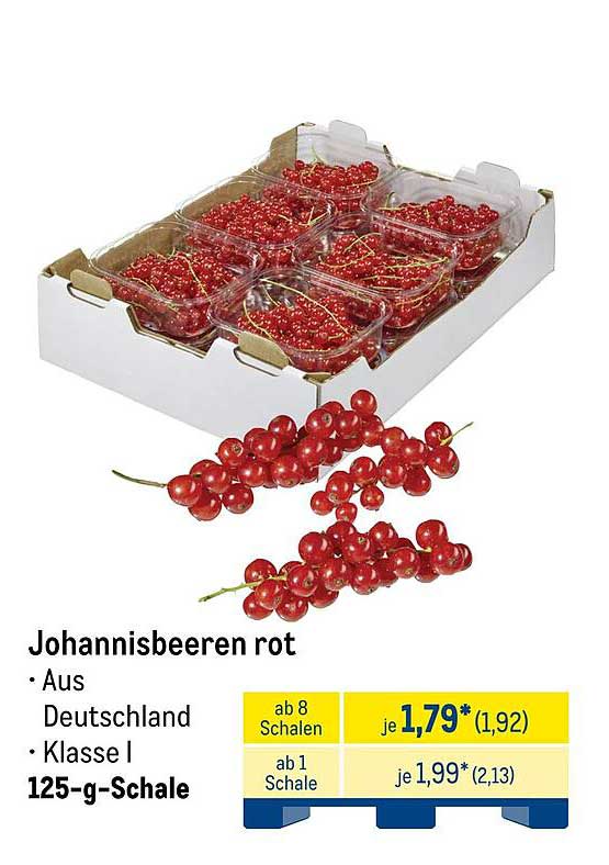 Johannisbeeren rot aus Deutschland - 125-g-Schale