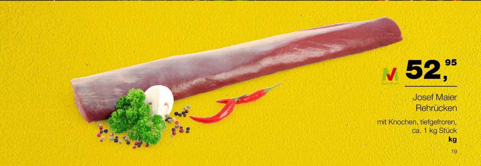 Josef Maier Rehrrücken mit Knochen, tiefgefroren, ca. 1 kg Stück