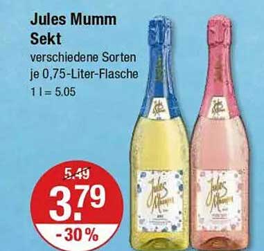 Jules Mumm Sekt - verschiedene Sorten je 0,75-Liter-Flasche