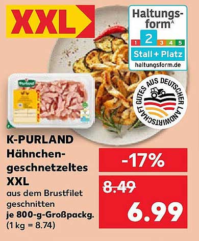 K-PURLAND Hähnchengeschnetzeltes XXL