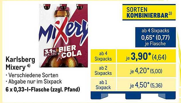 Karlsberg Mixery 6 x 0,33-l-Flasche (zzgl. Pfand)