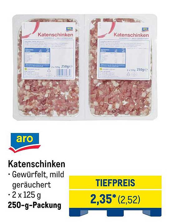 Katenschinken gewürfelt, mild geräuchert 250 g Packung