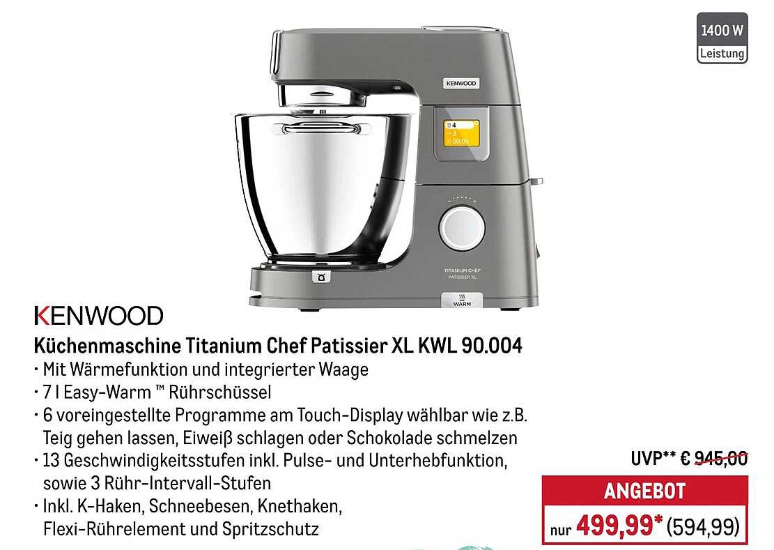 KENWOOD Küchenmaschine Titanium Chef Patissier XL KWL 90.004