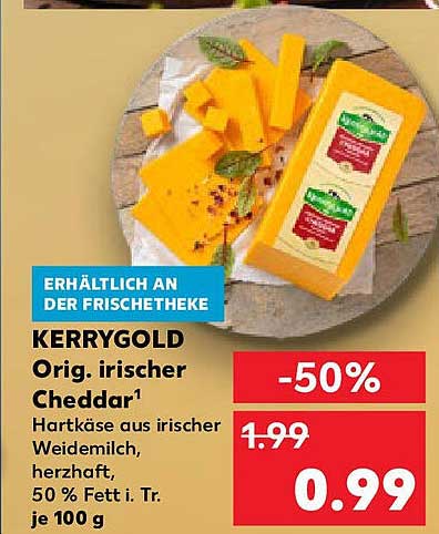 KERRYGOLD Orig. irischer Cheddar - 50% reduziert!