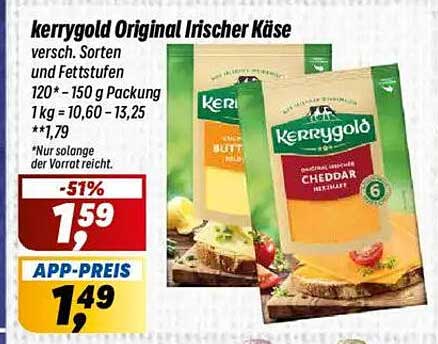Kerrygold Original Irischer Käse - Verschiedene Sorten und Fettstufen