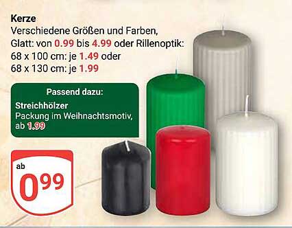 Kerze - Verschiedene Größen und Farben