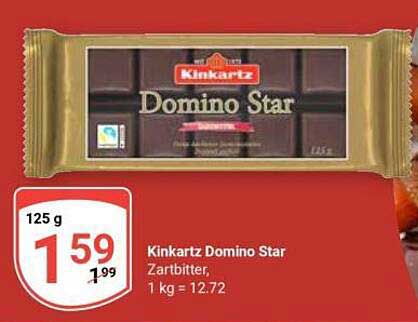 Kinkartz Domino Star Zartbitter 125 g