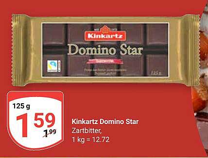 Kinkartz Domino Star Zartbitter, 125 g