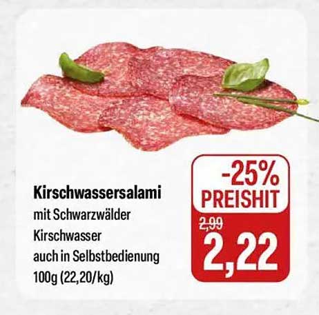 Kirschwassersalami mit Schwarzwälder Kirschwasser