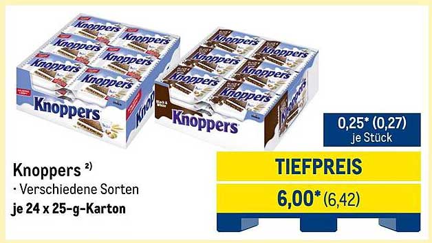 Knoppers – Verschiedene Sorten im Karton