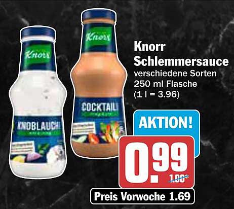 Knorr Schlemmer-Sauce verschiedene Sorten 250 ml Flasche