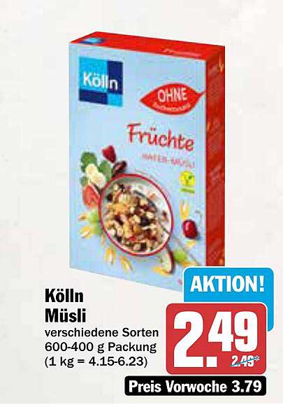 Kölln Müsli - Verschiedene Sorten