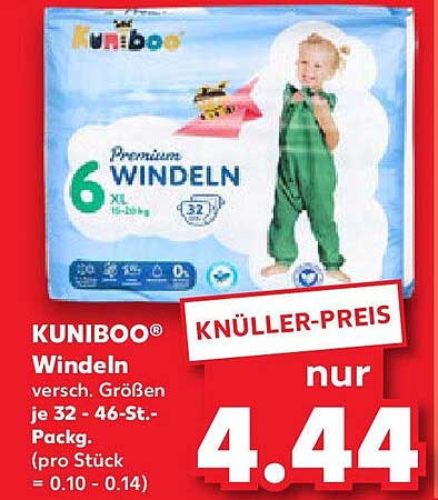 KUNIBOO® Windeln, XL, 32-46 Stück