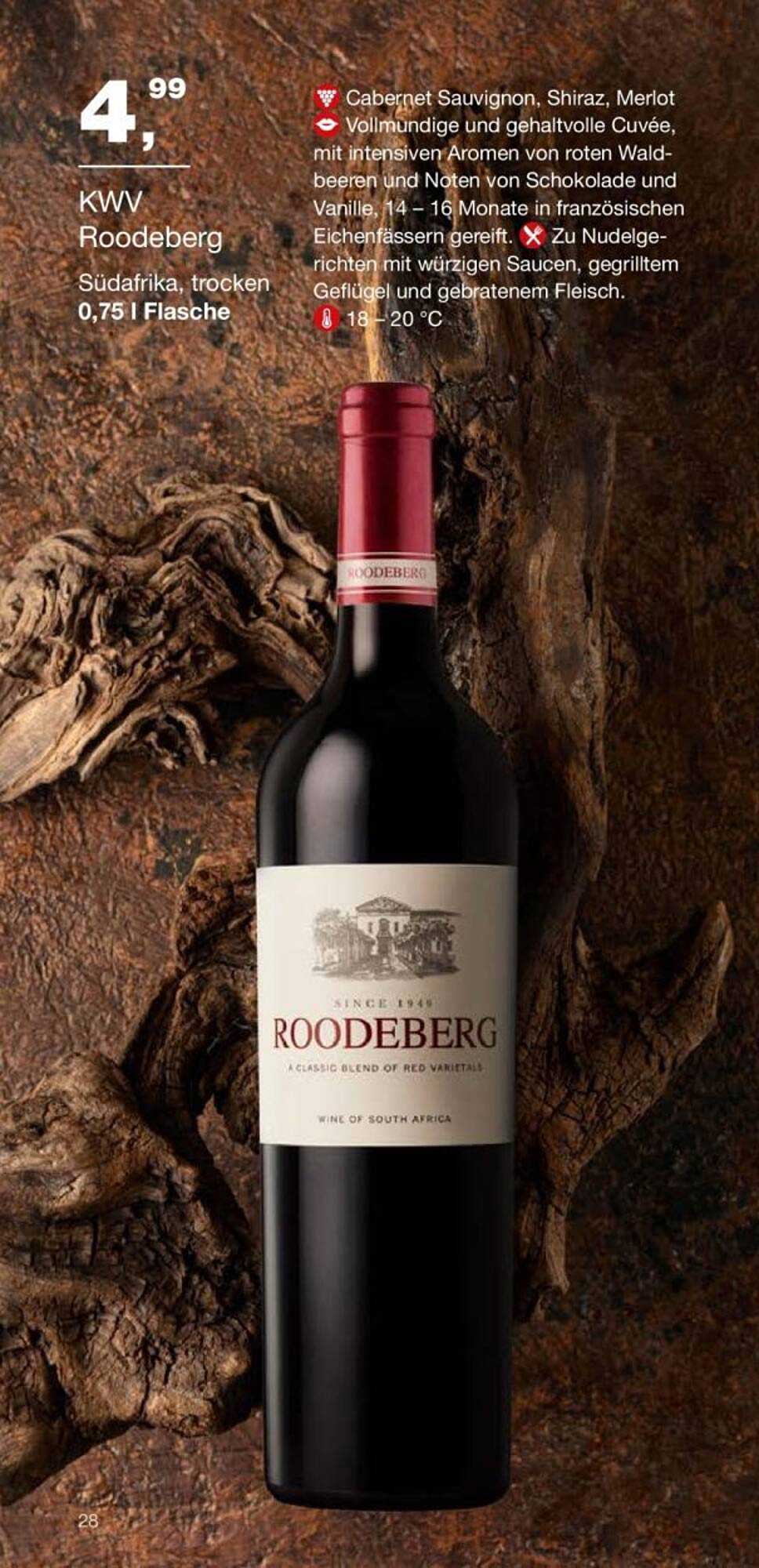 KWV Roodeberg Rotwein 0,75 l Flasche