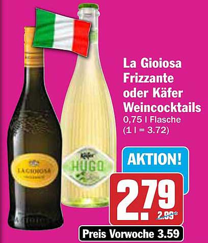 La Gioiosa Frizzante oder Käfer Weincocktails 0,75 l Flasche