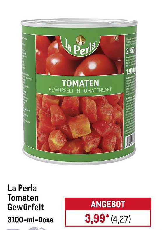 La Perla Tomaten Gewürfelt in Tomatensaft 3100-ml-Dose