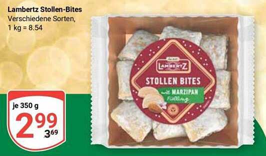Lambertz Stollen-Bites mit Marzipanfüllung
